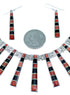 Multicolor Inlay Southwestern Silver Link Necklace Set PX37181